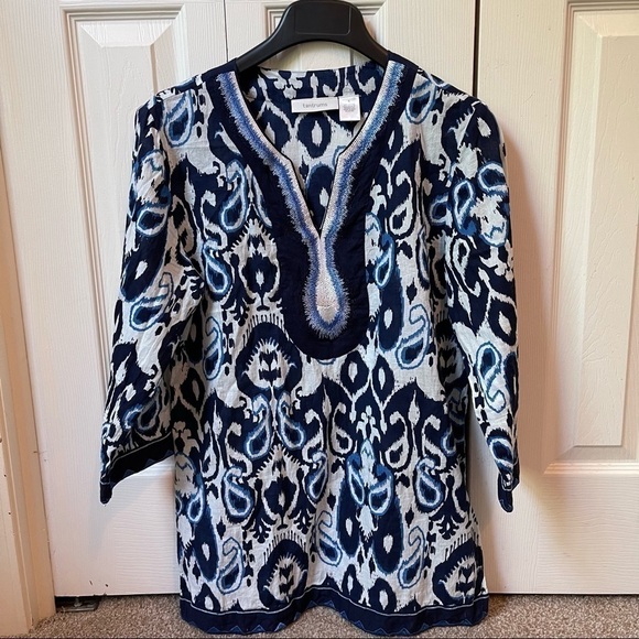 Tantrums Tops - Tantrums blue and white tunic
